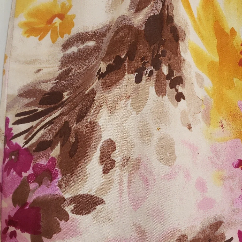 Vintage Sunny Leigh Floral Pencil Skirt Magenta Yellow Brown Size 14 - Picture 6 of 11